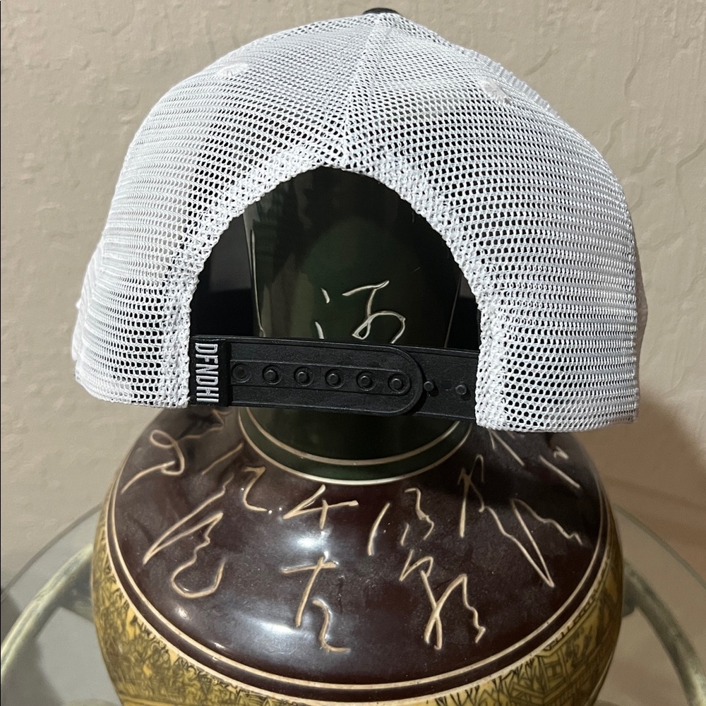 New Defend Hawaii “DFND HI” upside down 78 White & Black A-Frame Trucker Cap! - Picture 7 of 8
